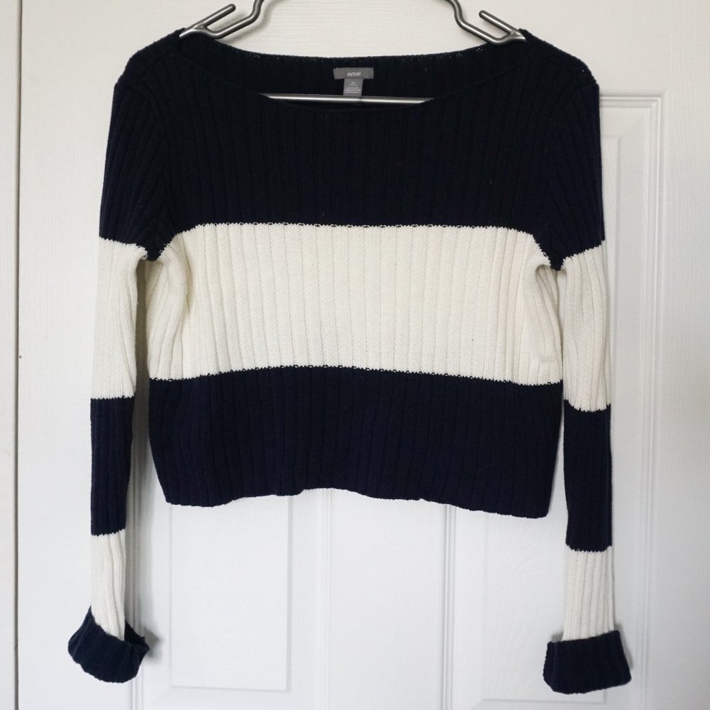 2/$30 Aerie Striped Crop Sweater